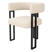 Fabric Dining Chairs 6-Piece Set with Ergonomic Curved Back, Modern Upholstered Accent Chairs for Living Spaces, 51.5L x 54W x 72H cm, Beige(m-8)