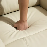 HOMCOM Sillón Relax Reclinable Eléctrico Levanta Personas con Masaje Vibratorio y Calor Control Remoto Crema(m-9)