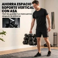 SPORTNOW Juego de Mancuernas 2x4kg 2x6kg 2x8kg con Soporte Recubrimiento de Goma y Mango Antideslizante para Casa Gimnasio(m-7)
