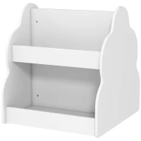 AIYAPLAY Kinderregal, 2-stöckiges Kinder-Bücherregal mit Rädern, 4 Regalen, für Kinderzimmer, Spielzimmer, 54x50x56 cm, Weiß(m-11)