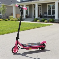 AIYAPLAY Electric Scooter for Kids Aged 6-14 Years, with Colourful Lights, Pink(m-8)