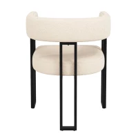 Fabric Dining Chairs 6-Piece Set with Ergonomic Curved Back, Modern Upholstered Accent Chairs for Living Spaces, 51.5L x 54W x 72H cm, Beige(m-12)