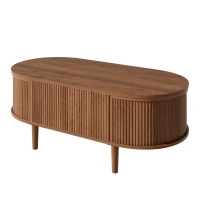 Functional Coffee Table with Height-Adjustable Tabletop, Solid Room Table with MDF Body and Pine Legs, 100L x 48W x 40H cm, Walnut(m-9)