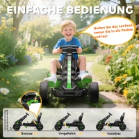 AIYAPLAY Gokart mit Pedalen, Tretauto für Kinder mit Bremse, rutschfeste Räder, Metallrahmen, 3-6 Jahre, Grün(m-5)