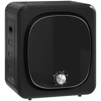 HOMCOM Secadora de Evacuación 3 kg 800W Función Antiarrugas Función Esterilizar 5 Programas Carga Frontal 48x40x56 cm Negro(m-1)