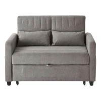 Adjustable Sofa Bed with 3-Level Backrest, Cozy Couch for Small Apartments, Living Rooms, or Bedrooms, 112L x 169W x 59H cm, Dark Grey(m-2)