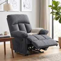 HOMCOM Poltrona de Massagem Relax Reclinável com 8 Pontos de Massagem e Função Calor 85x93x103 cm Cinzento(m-9)