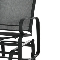 Outsunny Outdoor Gliding Rocking Chair with Sturdy Metal Frame Garden Comfortable Swing Chair, Black(m-12)