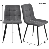 Modern Dining Table and 4 Chairs Set with Marble-Effect MDF Top, Practical Table Set for Modern Kitchens and Flats, 44L x 41W x 86H cm, Grey(m-5)