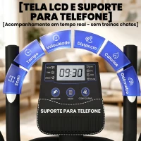 SPORTNOW Bicicleta Elíptica Silenciona com Bluetooth Compatível com App Resistência Ajustável em 8 Níveis e Ecrã LCD 100x52x153 cm Preto e Amarelo(m-6)
