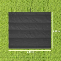 Outsunny Techo de Repuesto Retráctil 3x2,5 m para Marco de 2,85x2 m Toldo de Tela Solo para Cenador Jardín con 8 Orificios Gris Oscuro(m-3)