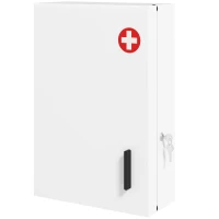 HOMCOM Medizinschrank, abschließbarer Medikamentenschrank mit 6 Regalen für Küche, Flur(m-12)