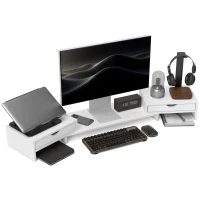 HOMCOM Suport pentru Monitor Reglabil, Alb(m-11)