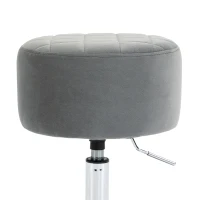HOMCOM Bar Stool Adjustable Swivel Chair Velvet-Feel Seat 1 Piece, Grey(m-10)