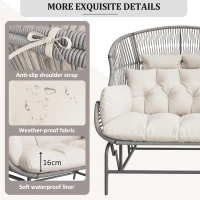 Comfortable Garden Rocker with Gentle Rocking Motion, Perfect Rocking Chair for Garden or Balcony, 145L x 85W x143H cm, Grey(m-4)