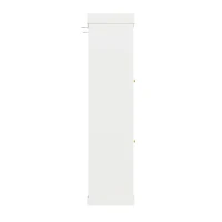 Modern Display Cabinet with Integrated LED Mood Lighting, Adjustable-Shelf Tall Bookcase for Industrial Interiors, 80L x 40W x 180H cm, White(m-10)