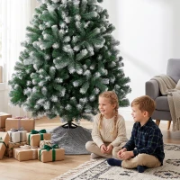 HOMCOM Árbol de Navidad 180 cm con 700 Ramas Ignífugas y Base Plegable de Acero, Fácil Montaje, Verde(m-4)