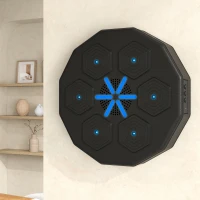 SPORTNOW Máquina Boxeo Musical Pared con Conexión Bluetooth y Luces LED para Adultos y Niños en Casa Gimanasio Negro(m-10)