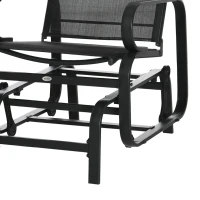 Outsunny Outdoor Gliding Rocking Chair with Sturdy Metal Frame Garden Comfortable Swing Chair, Black(m-13)