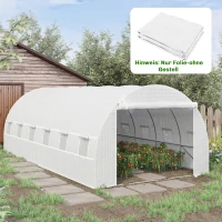 Outsunny Ersatzfolie für 6x3x2 m Gewächshaus, robust, reißfest, 12 Fenster, Tür, NUR Folie Grün(m-2)