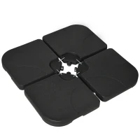 Outsunny Gewichtsplatten für Sonnenschirmständer, befüllbar, wetterbeständig, 104 cm x 104 cm x 7,5H cm, Schwarz(m-12)