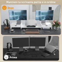 HOMCOM Suport pentru Monitor Reglabil, Alb(m-5)