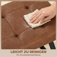 HOMCOM Schuhbank, Eingangsbank mit Kunstlederpolster, Ablage bis 220 kg für Flur, Eingangsbereich, 112 x 37 x 47 cm, Braun(m-5)