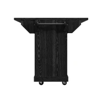 Foldable Serving Trolley with Ample Storage and Snack Racks, Mobile Kitchen Island for Balconies or Dining Room, 142.5L x 40W x 95H cm, Black(m-12)