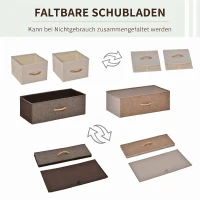 HOMCOM Kommode Schrank mit 4 Schubladen aus Leinen Aufbewahrungsschrank mit Metallrahmen für Schlafzimmer, Wohnzimmer(m-4)