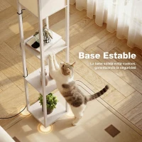 HOMCOM Lámpara de Pie con Estantes de Almacenaje, Lámpara de Lectura Moderna, Pantalla de Acrílico, Casquillo E27, para Decoración, Salón, Dormitorio, Oficina, Blanco(m-4)