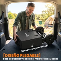 Outsunny Carro Plegable con Toldo Desmontable Longitud y Ángulo del Mango Ajustables y Bolsa de Transporte Carga 100 kg Negro(m-4)