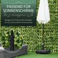 Outsunny Sonnenschirmständer bis 20kg befüllbar HDPE Quadratisch Schirmständer mit Rolle Schirmhalter, Schirmgewicht, Ständer für Sonnenschirm Ø22-38mm, für Balkon, Terasse, Garten, Schwarz(m-6)