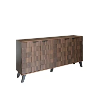 Generous 4-Door Sideboard with Adjustable Shelves, Versatile Cabinet for Living rooms, Bedrooms, or Entryways, 150L x 35W x 78H cm, Wood(m-12)