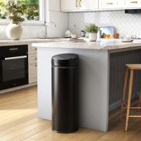 HOMCOM 50 Liter Sensor-Mülleimer mit Soft-Close-Funktion, berührungsfreier Abfalleimer aus Edelstahl für hygienische Küchen(m-10)