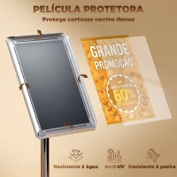 HOMCOM Suporte para Cartazes A3 Altura Ajustável, Giratório 360° Moldura de Alumínio e Aço Inoxidável Prata(m-6)