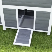 PawHut Gallinero para Exterior de Madera 100x86x100cm 2-4 Gallinas Nido Bandeja Extraíble Techo Impermeable Perchas Gris Claro(m-9)