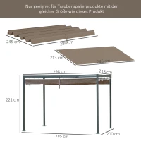 Outsunny Ersatzdach für 2,85 x 2 m Gartenpavillon, ausziehbar, einfache Montage, Polyester, Kaffee(m-3)