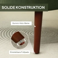 HOMCOM Moderne armleuningstoel, gestoffeerde accentstoel met lendekussen, groen(m-7)