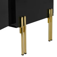 Spacious TV Stand with 4-Door Storage, Functional TV Cabinet for Modern and Italian Minimalist Living Rooms, 170L x 38W x 50H cm, Black(m-10)