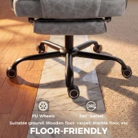 HOMCOM Executive Office Chair, Leathaire Big and Tall Office Chair 180 kg with Wide Seat, Reclining, Lumbar Support, Grey(m-7)