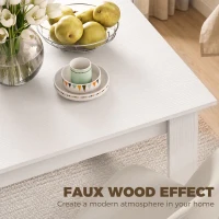 HOMCOM Square Dining Table, Modern Small Dining Table with Wood Effect, Space Saving, Non-slip Foot Pads, White(m-5)