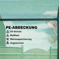 Outsunny Gewächshaus, Gartengewächshaus mit Kunststoff-Abdeckung, UV-beständig, 3 Etagen, Reißverschlusstüren, Grün(m-4)
