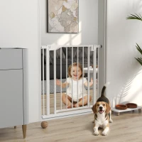 PawHut Baby Gate, Pet Safety Gate Pressure Fit, 76-81cm Wide with Two-Way Open, One-Hand Opening(m-10)