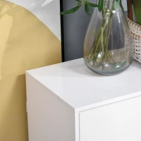 HOMCOM Aparador Auxiliar com 2 Portas 2 Gavetas e Prateleira Ajustável Abertura a Pressão Móvel Organizador de Armazenamento para Dormitório Sala de Estar 79x36x74cm Branco(m-9)