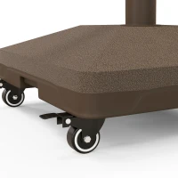 Outsunny Sonnenschirmständer bis 20kg befüllbar Quadratisch Schirmständer mit Rolle für Sonnenschirm 22-38mm Braun(m-8)