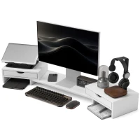 HOMCOM Suport pentru Monitor Reglabil, Alb(m-12)
