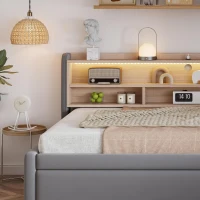 Practical Upholstered Daybed with Pull‑Out Trundle, Perfect Bed Frame for Studios, Living Rooms, or Guest Spaces, 201L x 105W x 85H cm, Grey(m-7)