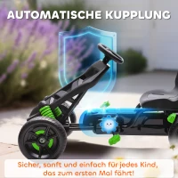 AIYAPLAY Gokart mit Pedalen, Tretauto für Kinder mit Bremse, rutschfeste Räder, Metallrahmen, 3-6 Jahre, Grün(m-4)