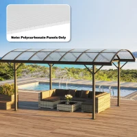 Outsunny Set di 10 Lastre Alveolari in Policarbonato, 120x60 cm, Anti-UV, Tagliabili, per Serre, Pensiline, Tettoie(m-10)