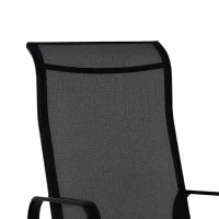 Outsunny Outdoor Gliding Rocking Chair with Sturdy Metal Frame Garden Comfortable Swing Chair, Black(m-10)
